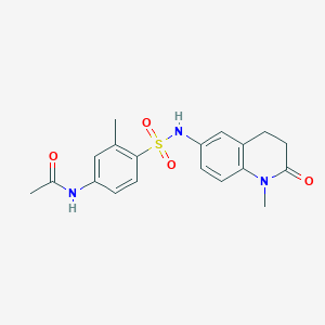 molecular formula C19H21N3O4S B2821085 N-(3-methyl-4-(N-(1-methyl-2-oxo-1,2,3,4-tetrahydroquinolin-6-yl)sulfamoyl)phenyl)acetamide CAS No. 922106-14-7