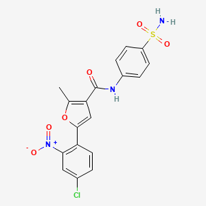 5-(4-chloro-2-nitrophenyl)-2-methyl-N-(4-sulfamoylphenyl)furan-3-carboxamide