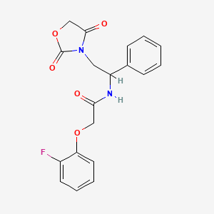 N-(2-(2,4-dioxooxazolidin-3-yl)-1-phenylethyl)-2-(2-fluorophenoxy)acetamide