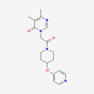 molecular formula C18H22N4O3 B2821096 5,6-dimethyl-3-(2-oxo-2-(4-(pyridin-4-yloxy)piperidin-1-yl)ethyl)pyrimidin-4(3H)-one CAS No. 2034301-27-2