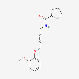 molecular formula C17H21NO3 B2821097 N-(4-(2-methoxyphenoxy)but-2-yn-1-yl)cyclopentanecarboxamide CAS No. 1421516-96-2