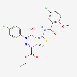 Ethyl 5-[(5-chloro-2-methoxybenzoyl)amino]-3-(4-chlorophenyl)-4-oxothieno[3,4-d]pyridazine-1-carboxylate