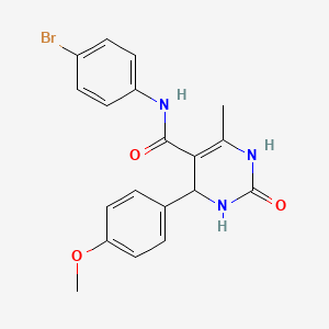 molecular formula C19H18BrN3O3 B2821104 N-(4-溴苯基)-4-(4-甲氧基苯基)-6-甲基-2-氧代-1,2,3,4-四氢嘧啶-5-甲酰胺 CAS No. 736154-32-8