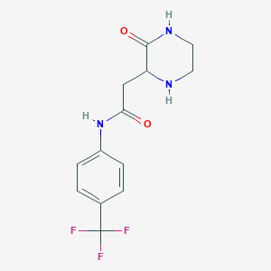 molecular formula C13H14F3N3O2 B2821107 2-(3-oxopiperazin-2-yl)-N-[4-(trifluoromethyl)phenyl]acetamide CAS No. 1009010-09-6