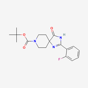 tert-Butyl2-(2-fluorophenyl)-4-oxo-1,3,8-triazaspiro[4.5]dec-1-ene-8-carboxylate
