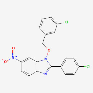 1-[(3-chlorobenzyl)oxy]-2-(4-chlorophenyl)-6-nitro-1H-1,3-benzimidazole