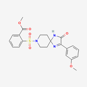 Methyl 2-((2-(3-methoxyphenyl)-3-oxo-1,4,8-triazaspiro[4.5]dec-1-en-8-yl)sulfonyl)benzoate