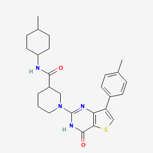 N-(4-methylcyclohexyl)-1-[7-(4-methylphenyl)-4-oxo-3,4-dihydrothieno[3,2-d]pyrimidin-2-yl]piperidine-3-carboxamide
