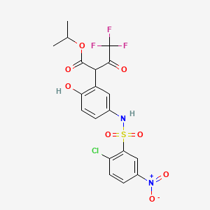 Propan-2-yl 2-[5-[(2-chloro-5-nitrophenyl)sulfonylamino]-2-hydroxyphenyl]-4,4,4-trifluoro-3-oxobutanoate