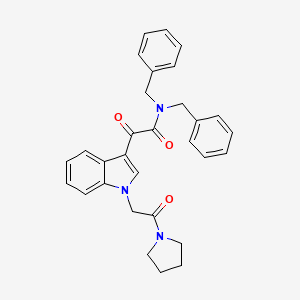 N,N-dibenzyl-2-oxo-2-(1-(2-oxo-2-(pyrrolidin-1-yl)ethyl)-1H-indol-3-yl)acetamide