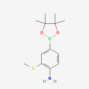 molecular formula C13H20BNO2S B2821130 2-(Methylthio)-4-(4,4,5,5-tetramethyl-1,3,2-dioxaborolan-2-yl)aniline CAS No. 2222959-56-8