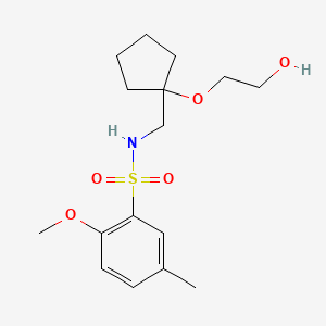N-((1-(2-hydroxyethoxy)cyclopentyl)methyl)-2-methoxy-5-methylbenzenesulfonamide