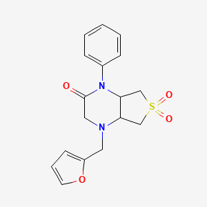 4-(furan-2-ylmethyl)-1-phenylhexahydrothieno[3,4-b]pyrazin-2(1H)-one 6,6-dioxide
