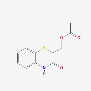molecular formula C11H11NO3S B2821133 (3-oxo-3,4-dihydro-2H-1,4-benzothiazin-2-yl)methyl acetate CAS No. 139564-95-7