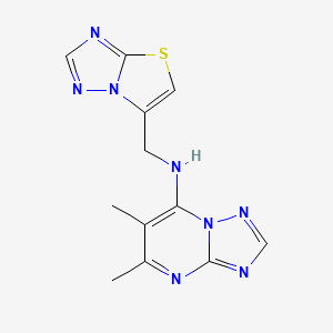 5,6-Dimethyl-N-([1,3]thiazolo[3,2-b][1,2,4]triazol-6-ylmethyl)-[1,2,4]triazolo[1,5-a]pyrimidin-7-amine