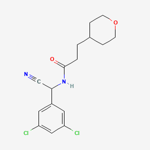 molecular formula C16H18Cl2N2O2 B2821135 N-[Cyano-(3,5-dichlorophenyl)methyl]-3-(oxan-4-yl)propanamide CAS No. 1465302-72-0