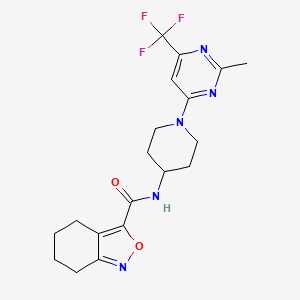 molecular formula C19H22F3N5O2 B2821140 N-{1-[2-甲基-6-(三氟甲基)嘧啶-4-基]哌啶-4-基}-4,5,6,7-四氢-2,1-苯并噁唑-3-羧酰胺 CAS No. 2097926-81-1