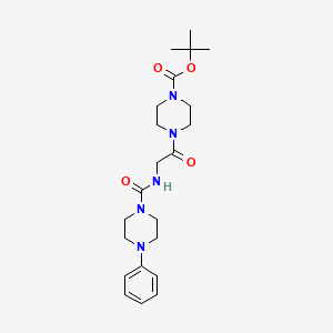 molecular formula C22H33N5O4 B2821142 tert-butyl 4-{N-[(4-phenylpiperazin-1-yl)carbonyl]glycyl}piperazine-1-carboxylate CAS No. 1324054-85-4