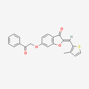 (Z)-2-((3-methylthiophen-2-yl)methylene)-6-(2-oxo-2-phenylethoxy)benzofuran-3(2H)-one