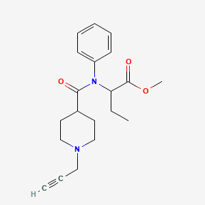 molecular formula C20H26N2O3 B2821147 甲基 2-(N-(1-丙炔基哌啶-4-羰基)苯胺基)丁酸酯 二盐酸盐 CAS No. 1385280-74-9