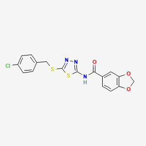 N-(5-((4-chlorobenzyl)thio)-1,3,4-thiadiazol-2-yl)benzo[d][1,3]dioxole-5-carboxamide