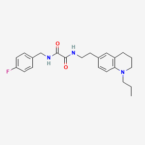 molecular formula C23H28FN3O2 B2821159 N1-(4-fluorobenzyl)-N2-(2-(1-propyl-1,2,3,4-tetrahydroquinolin-6-yl)ethyl)oxalamide CAS No. 955594-37-3