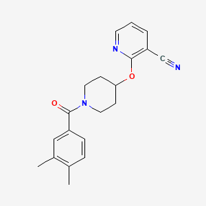 2-((1-(3,4-Dimethylbenzoyl)piperidin-4-yl)oxy)nicotinonitrile