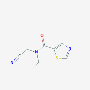 molecular formula C12H17N3OS B2821186 4-Tert-butyl-N-(cyanomethyl)-N-ethyl-1,3-thiazole-5-carboxamide CAS No. 1436109-40-8