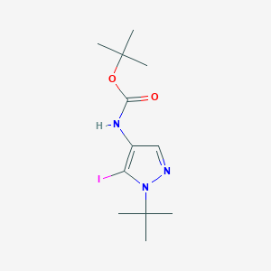 molecular formula C12H20IN3O2 B2821190 叔丁基-N-(1-叔丁基-5-碘吡唑-4-基)甲酸酯 CAS No. 2567502-59-2