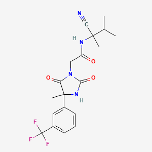 molecular formula C19H21F3N4O3 B2821214 N-(1-cyano-1,2-dimethylpropyl)-2-{4-methyl-2,5-dioxo-4-[3-(trifluoromethyl)phenyl]imidazolidin-1-yl}acetamide CAS No. 1223350-30-8
