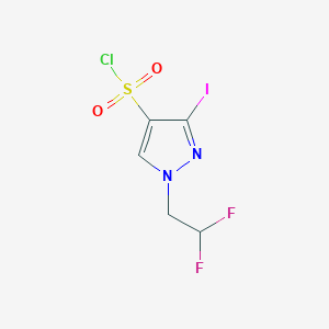 molecular formula C5H4ClF2IN2O2S B2821226 1-(2,2-Difluoroethyl)-3-iodopyrazole-4-sulfonyl chloride CAS No. 1946822-85-0