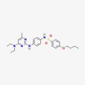 molecular formula C25H33N5O3S B2821227 4-butoxy-N-(4-((4-(diethylamino)-6-methylpyrimidin-2-yl)amino)phenyl)benzenesulfonamide CAS No. 923243-85-0