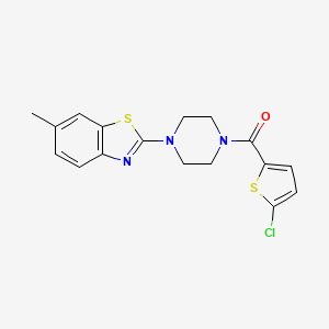 molecular formula C17H16ClN3OS2 B2821228 (5-Chlorothiophen-2-yl)(4-(6-methylbenzo[d]thiazol-2-yl)piperazin-1-yl)methanone CAS No. 897466-55-6