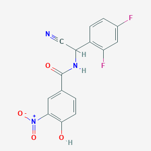 molecular formula C15H9F2N3O4 B2821229 N-[cyano(2,4-difluorophenyl)methyl]-4-hydroxy-3-nitrobenzamide CAS No. 1797657-69-2