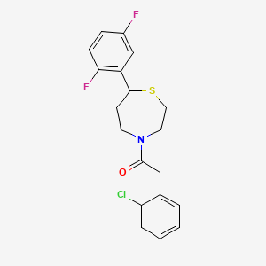 molecular formula C19H18ClF2NOS B2821231 2-(2-Chlorophenyl)-1-(7-(2,5-difluorophenyl)-1,4-thiazepan-4-yl)ethanone CAS No. 1706298-04-5