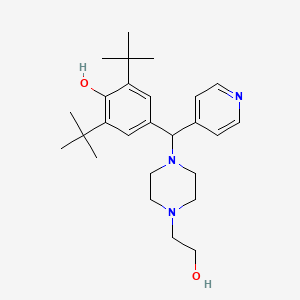 molecular formula C26H39N3O2 B2821232 2,6-二叔丁基-4-{[4-(2-羟乙基)哌嗪-1-基](吡啶-4-基)甲基}苯酚 CAS No. 478018-56-3