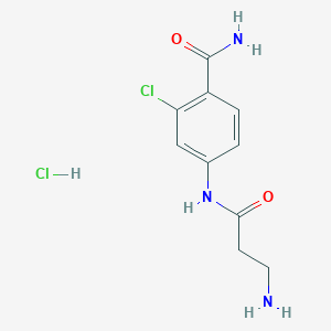 molecular formula C10H13Cl2N3O2 B2821235 4-(3-Aminopropanamido)-2-chlorobenzamide hydrochloride CAS No. 1864053-55-3
