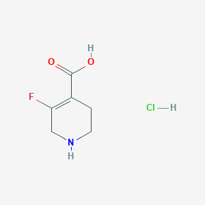 molecular formula C6H9ClFNO2 B2821238 5-氟-1,2,3,6-四氢吡啶-4-羧酸;盐酸盐 CAS No. 2309448-09-5