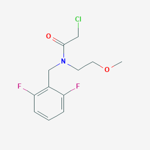 molecular formula C12H14ClF2NO2 B2821243 2-Chloro-N-[(2,6-difluorophenyl)methyl]-N-(2-methoxyethyl)acetamide CAS No. 2411260-55-2