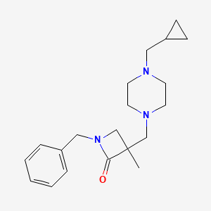 molecular formula C20H29N3O B2821248 1-Benzyl-3-[[4-(cyclopropylmethyl)piperazin-1-yl]methyl]-3-methylazetidin-2-one CAS No. 2418731-91-4