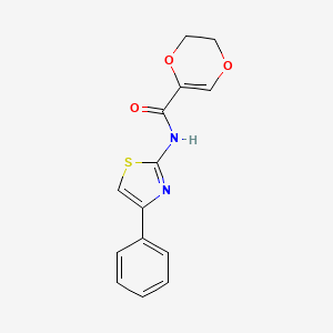 B2821257 N-(4-phenylthiazol-2-yl)-5,6-dihydro-1,4-dioxine-2-carboxamide CAS No. 864937-63-3