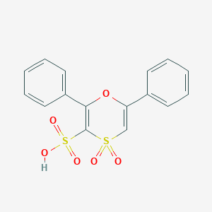 molecular formula C16H12O6S2 B282126 4,4-Dioxo-2,6-diphenyl-1,4-oxathiine-3-sulfonic acid 