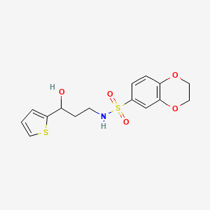 N-(3-hydroxy-3-(thiophen-2-yl)propyl)-2,3-dihydrobenzo[b][1,4]dioxine-6-sulfonamide