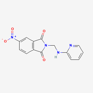 molecular formula C14H10N4O4 B2821262 5-Nitro-2-[(pyridin-2-ylamino)methyl]isoindole-1,3-dione CAS No. 324580-27-0