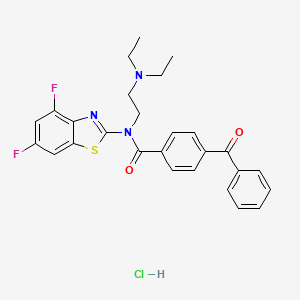 molecular formula C27H26ClF2N3O2S B2821263 4-benzoyl-N-(2-(diethylamino)ethyl)-N-(4,6-difluorobenzo[d]thiazol-2-yl)benzamide hydrochloride CAS No. 1321840-25-8