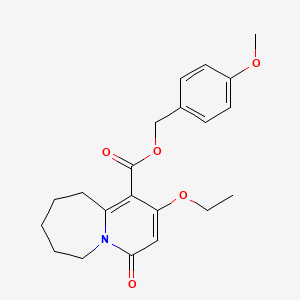molecular formula C21H25NO5 B2821266 4-Methoxybenzyl 2-ethoxy-4-oxo-4,6,7,8,9,10-hexahydropyrido[1,2-a]azepine-1-carboxylate CAS No. 1326910-30-8