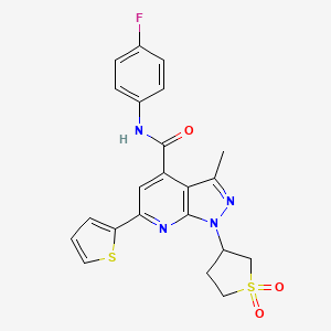 1-(1,1-dioxidotetrahydrothiophen-3-yl)-N-(4-fluorophenyl)-3-methyl-6-(thiophen-2-yl)-1H-pyrazolo[3,4-b]pyridine-4-carboxamide