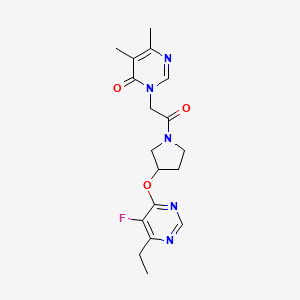 3-(2-(3-((6-ethyl-5-fluoropyrimidin-4-yl)oxy)pyrrolidin-1-yl)-2-oxoethyl)-5,6-dimethylpyrimidin-4(3H)-one