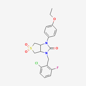 molecular formula C20H20ClFN2O4S B2821276 1-(2-chloro-6-fluorobenzyl)-3-(4-ethoxyphenyl)tetrahydro-1H-thieno[3,4-d]imidazol-2(3H)-one 5,5-dioxide CAS No. 894924-43-7