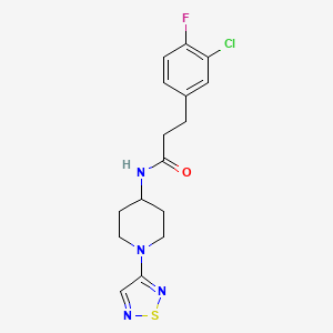 molecular formula C16H18ClFN4OS B2821277 N-(1-(1,2,5-thiadiazol-3-yl)piperidin-4-yl)-3-(3-chloro-4-fluorophenyl)propanamide CAS No. 2034379-16-1